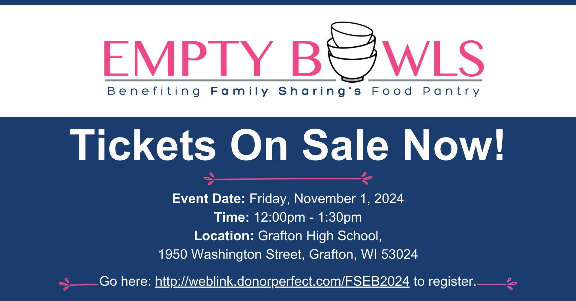 EMPTY BOWLS REGISTRATION NOW OPEN